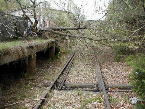 Weiche hinter dem Bahnbergang