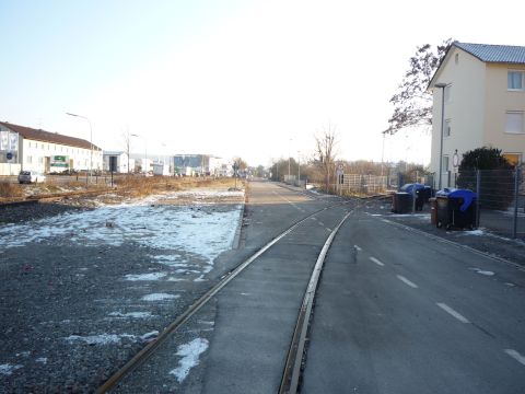 Bahn�bergang �ber die Friedrich-Hecker-Stra�e