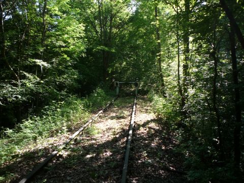Prellbock am jetzigen Streckenende