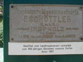 Feldbahn Leimsfeld, Typenschild 