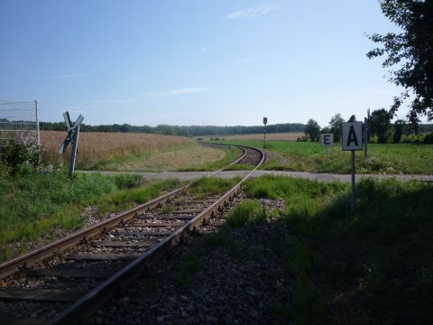 Bahn�bergang �ber einen Wirtschaftsweg