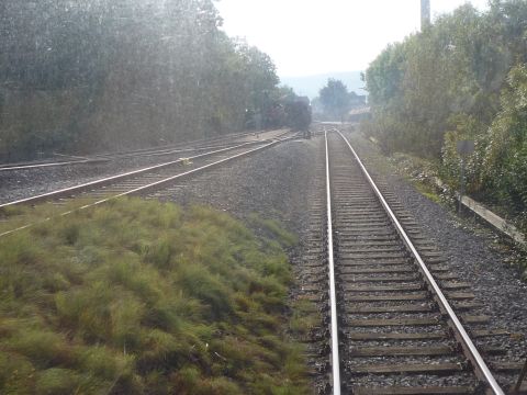 Einfahrt in den Landesbahnhof Hechingen