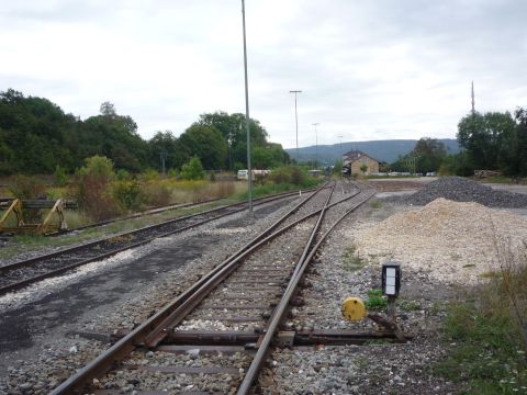 Einfahrt in den DB-Bahnhof Hechingen