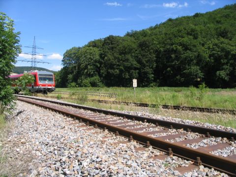Einm�ndung in die Trasse der Donautalbahn Ulm - Immendingenn