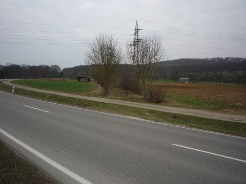 Bahnbergang ber eine Zufahrtsstrae nach Gomaringen