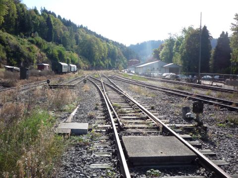 Einfahrt in den (alten) Bahnhof Calw