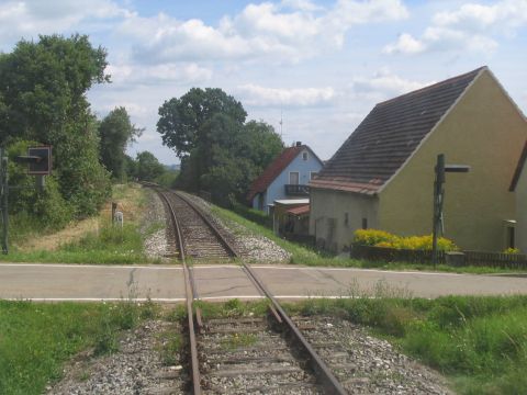 Bahn�bergang in Maicha