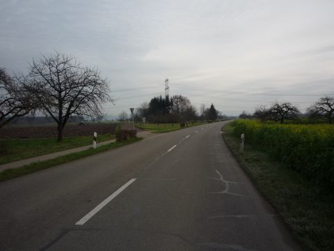 Bahnbergang ber die Strae von Ottenheim nach Allmansweier